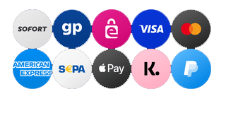 Zahlung TRYTHAI Sofort Visa MasterCard EPS Giropay Google-Pay Apple-Pay PayPal Klarna SEPA Überweisung Rechnung American Express
